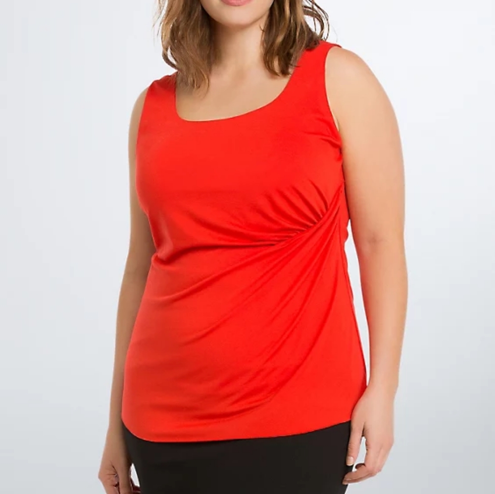 Torrid Shirred Side Sleeveless Top Red 1